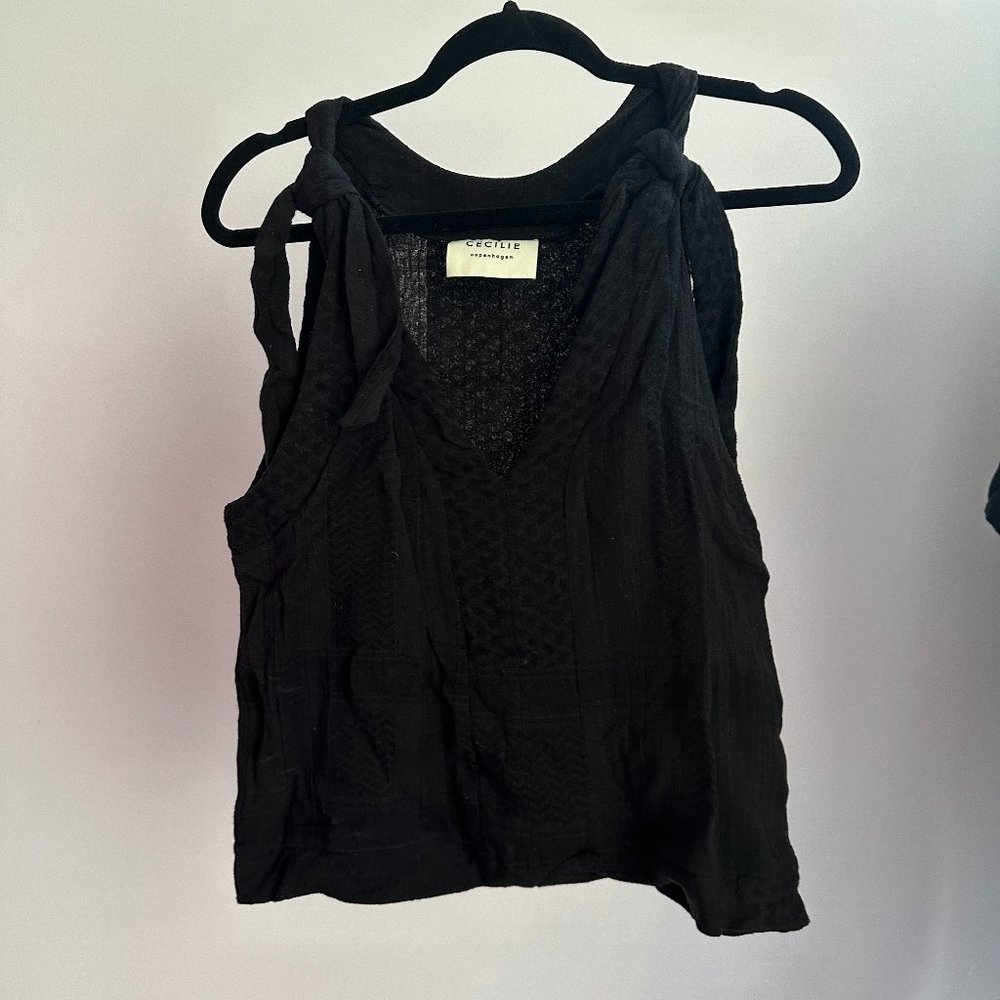 CECILIE COPENHAGEN Venice scarf-jacquard sleeveless top size Medium